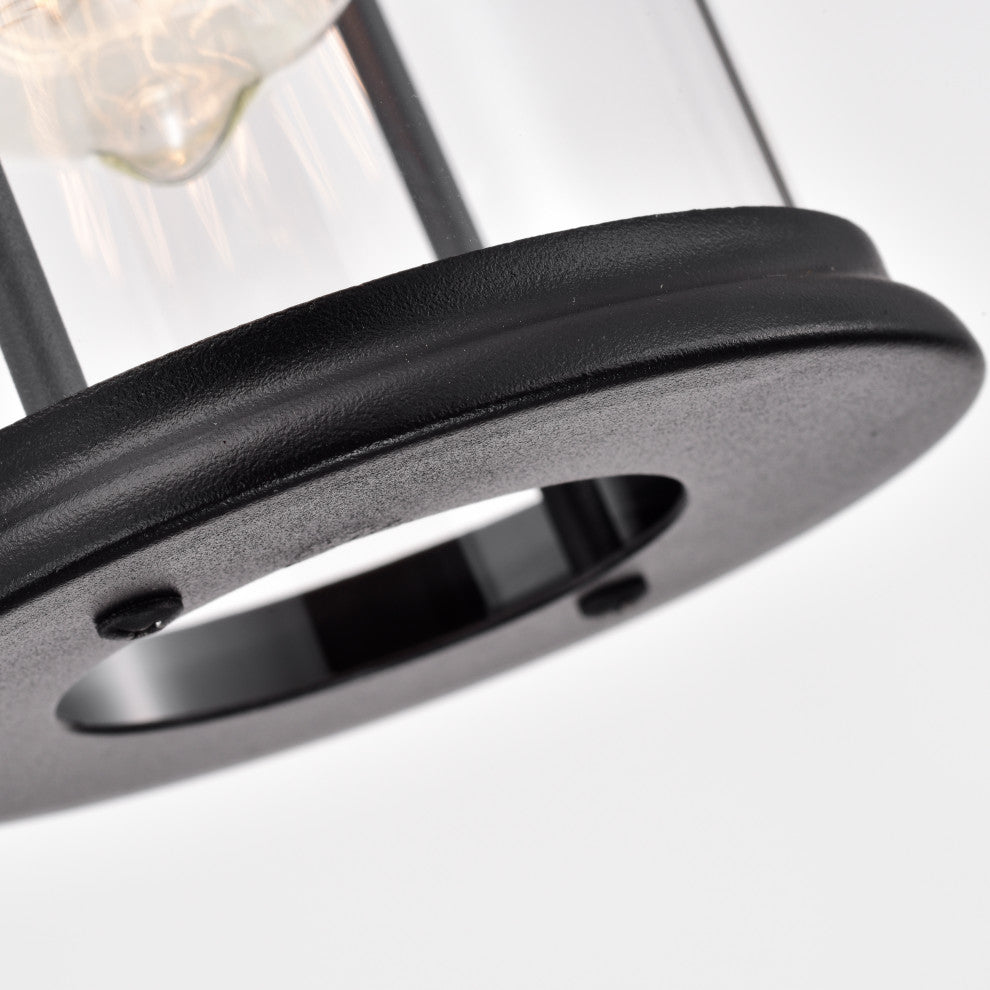 CHLOE Lighting AINSLEY Transitional 1-Light Textured Black Outdoor Wall Sconce