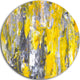 Grey And Yellow Abstract Pattern, Abstract Round Wall Art, 23"