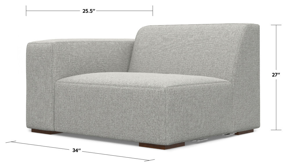 Rex Left-Arm Sofa Module in Tightly Woven Performance Fabric