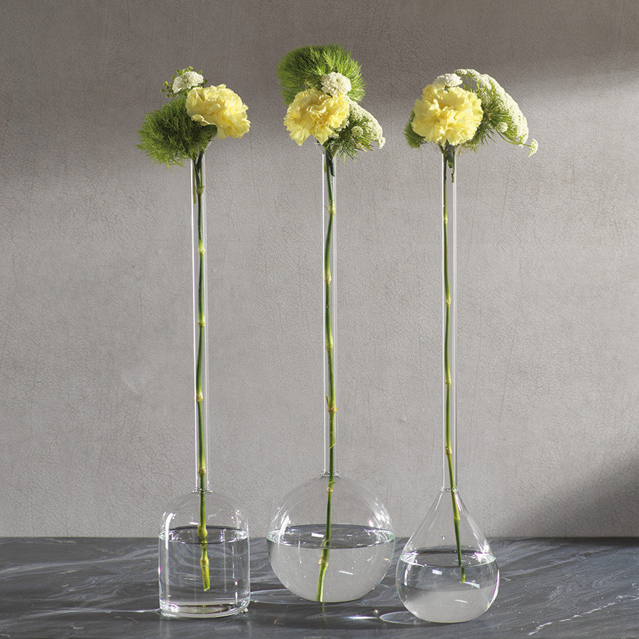"Finley" 21.5" Tall Long Neck Vase, Ball Shaped