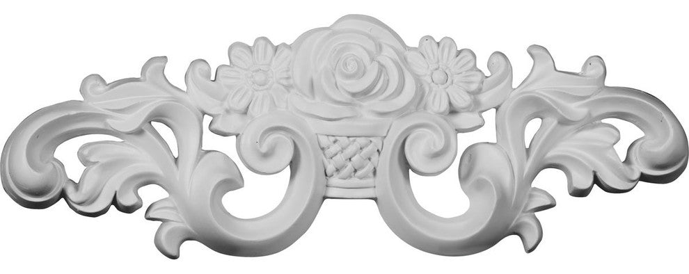 13 3/4"W x 4 3/4"H x 1 1/4"P Flower Basket Onlay