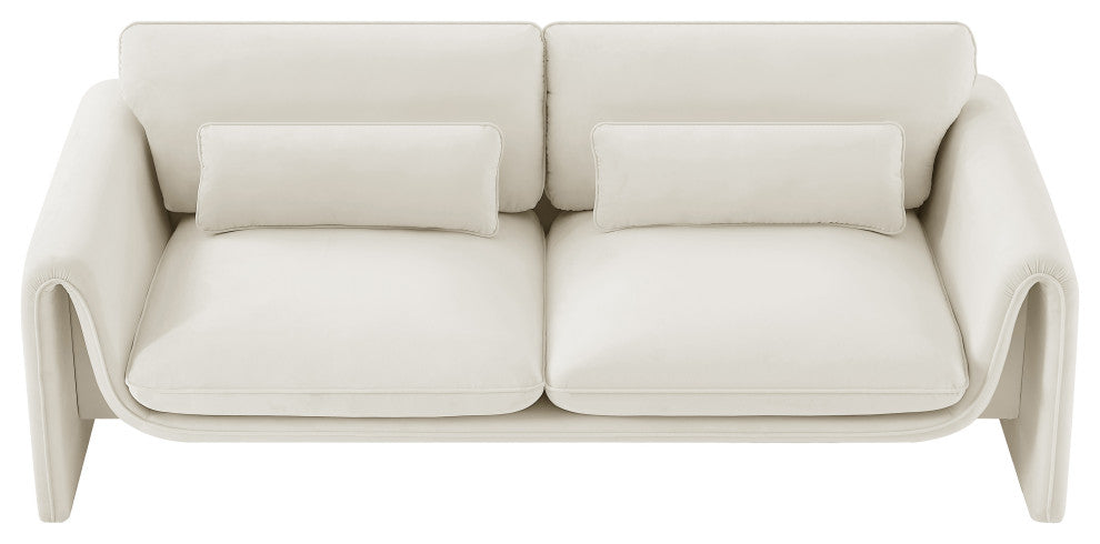 Sloan Cream Velvet Fabric Sofa
