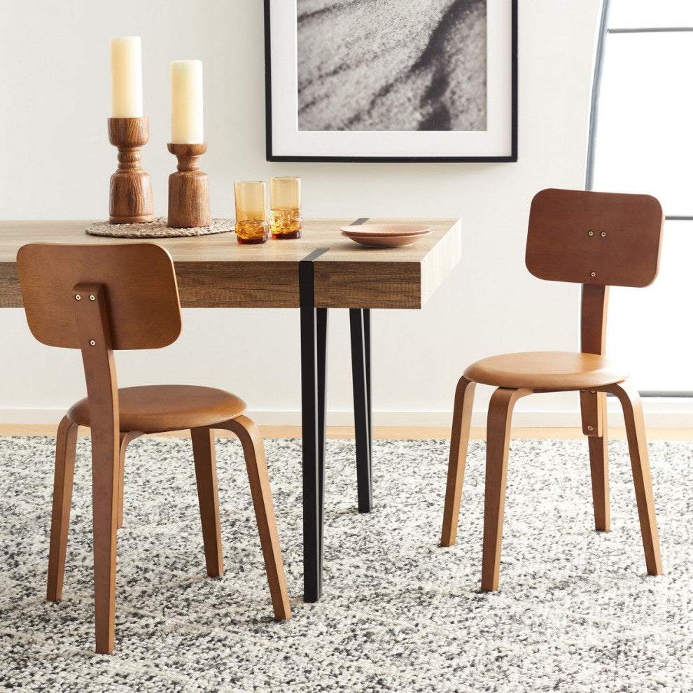Safavieh Luella Stackable Dining Chair, Walnut