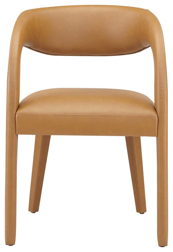 Pinnacle Vegan Leather Dining Chair Set of 2, Tan