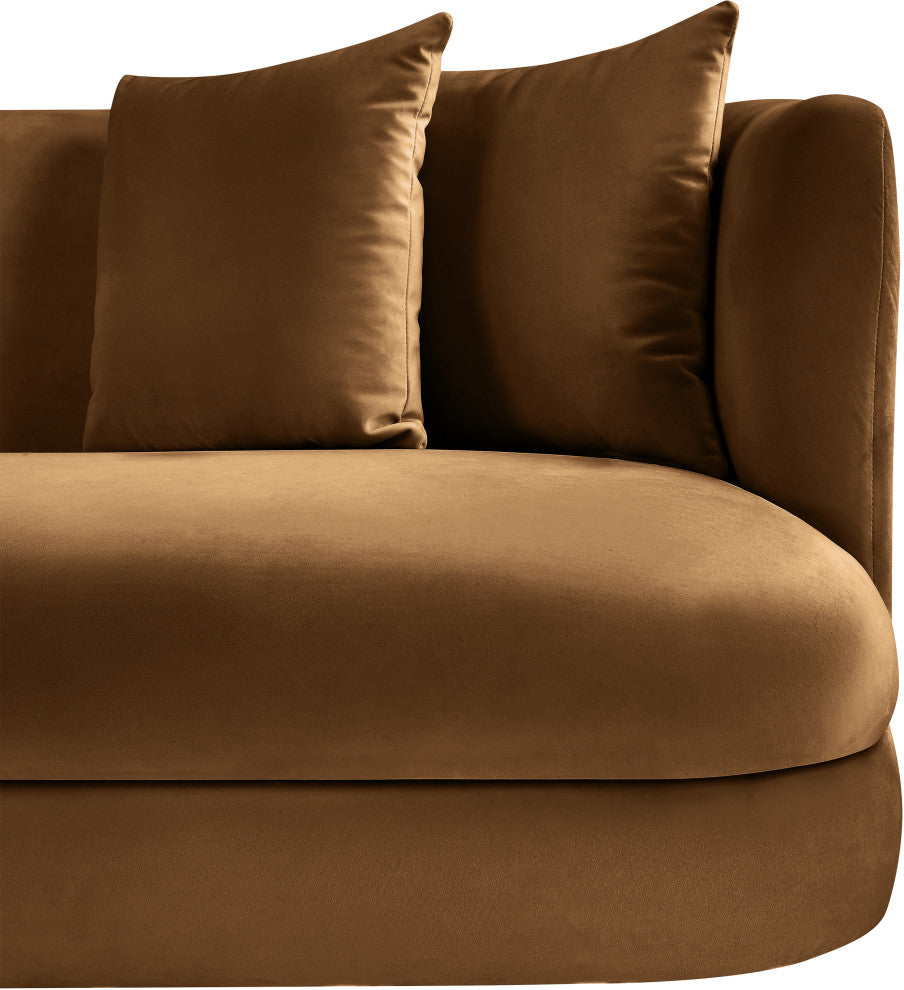 Alder Upholstered Chair, Saddle, Velvet, Loveseat
