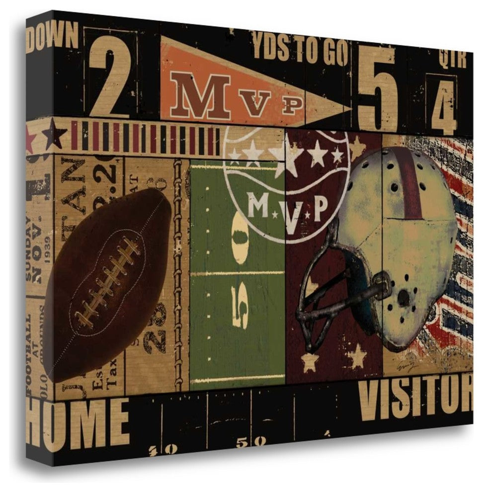 "Vintage Stadium" By Eric Yang,Ready to Hang Giclee Print on Gallery Wrap Canvas