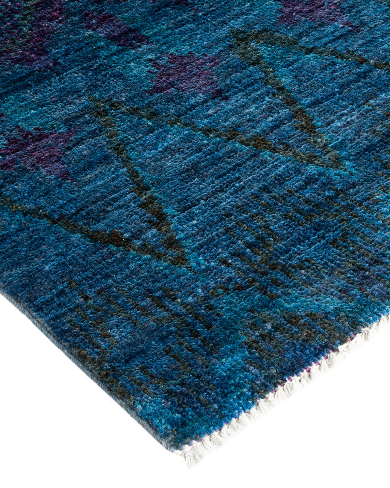 Fine Vibrance, One-of-a-Kind Hand-Knotted Area Rug Blue, 6' 0" x 8' 10"