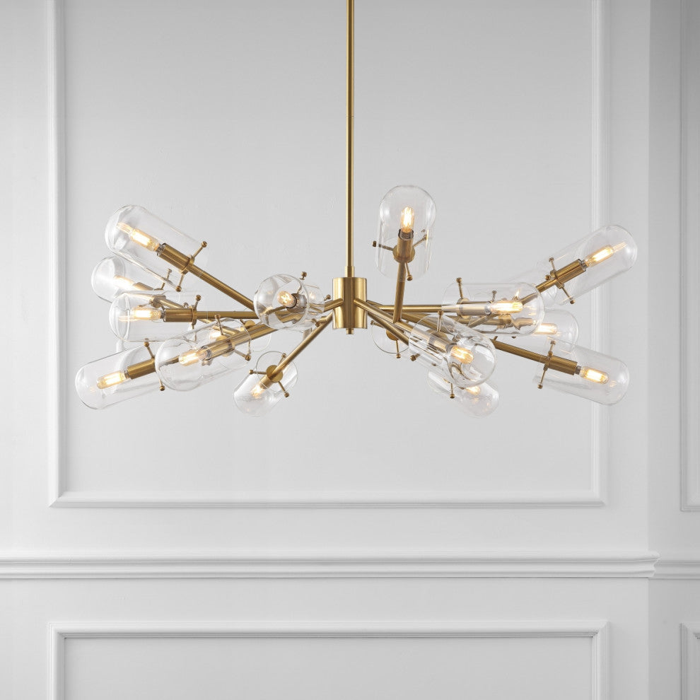 Safavieh Couture Tessalyn Glass and Metal Chandelier, Gold/Clear