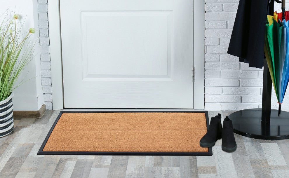 A1HC Rubber and Coir Heavy Weight large Outdoor Durable Doormat 24"X48", Beige