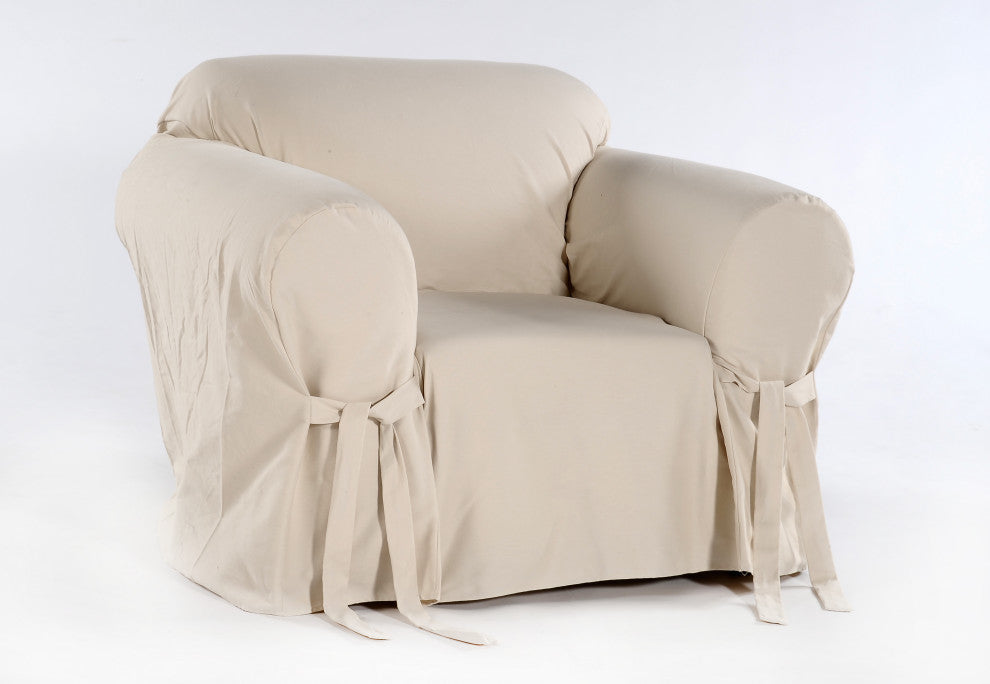 Classic Slipcovers Cotton Duck 1-Piece Chair Slipcover, Natural