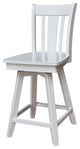 San Remo Counter Height Stool with 24 in. H Swivel Seat in White