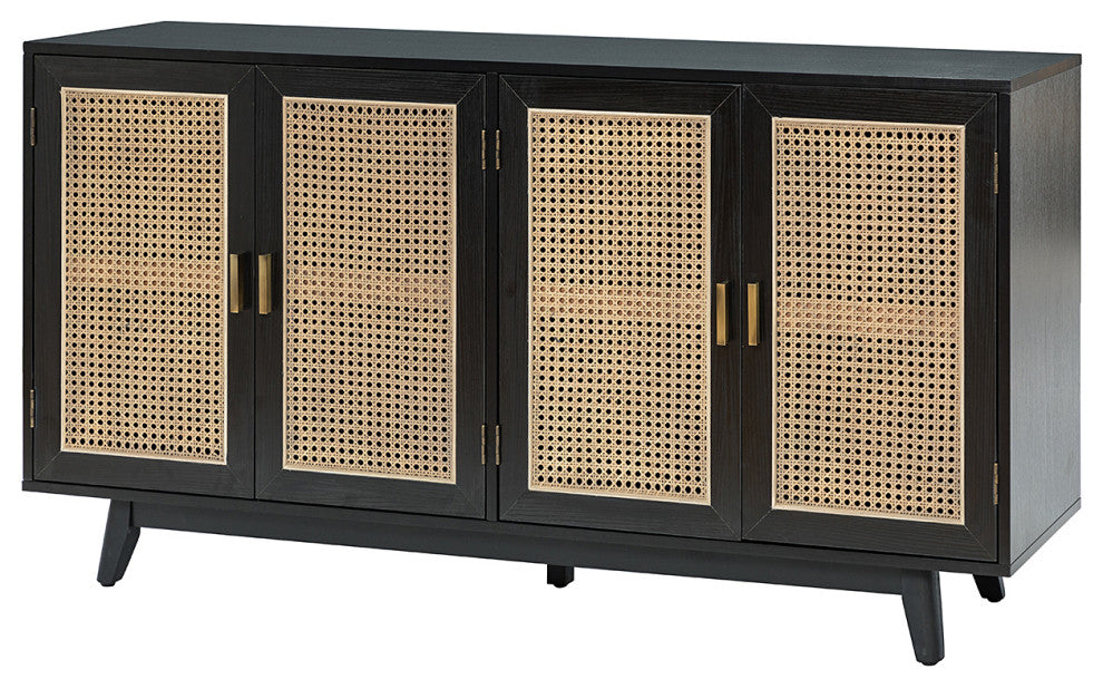 Media Storage TV Stand, Up to 65", Black