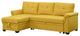 Lucca Linen Reversible Sleeper Sectional Sofa, Yellow