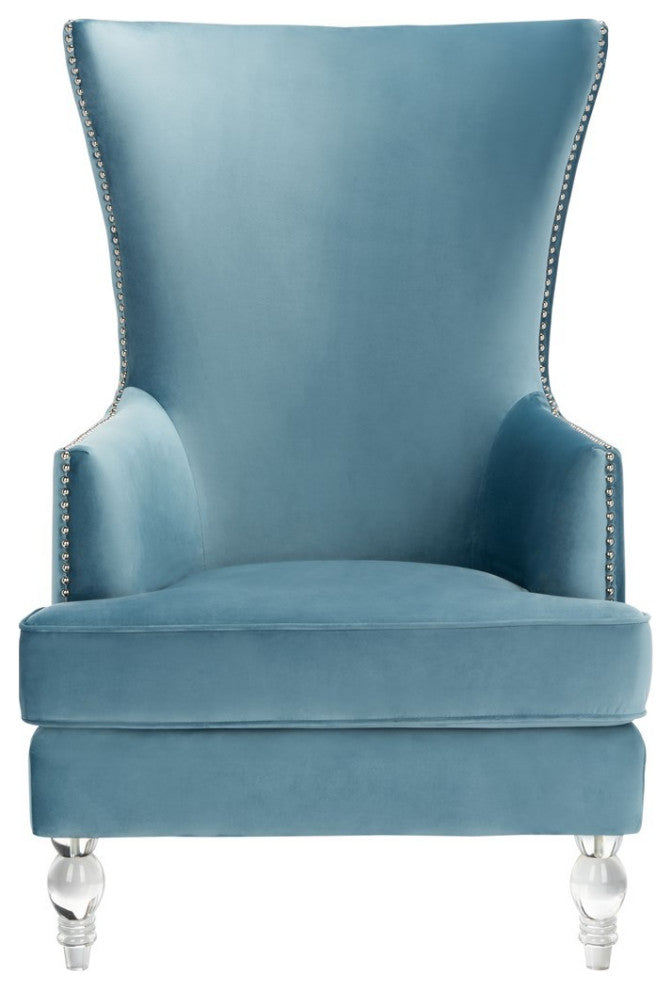 Safavieh Couture Geode Modern Wingback Chair, Light Blue
