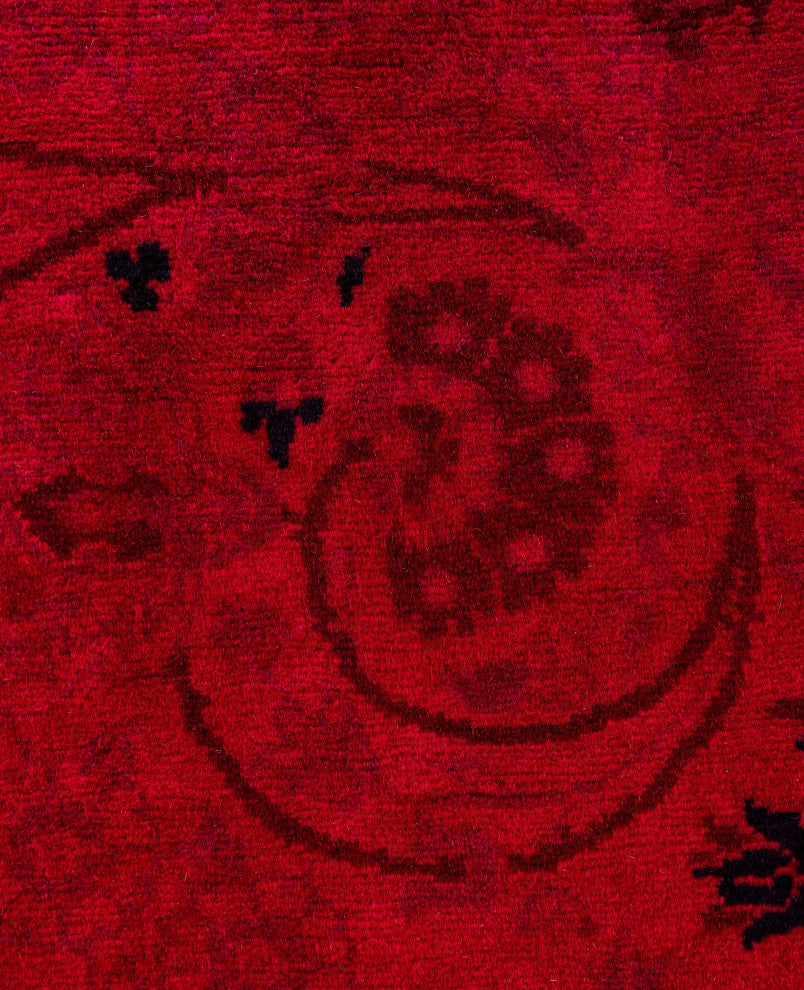 Overdyed One-of-a-Kind Hand-Knotted Area Rug Purple, 4' 8" x 7' 4"