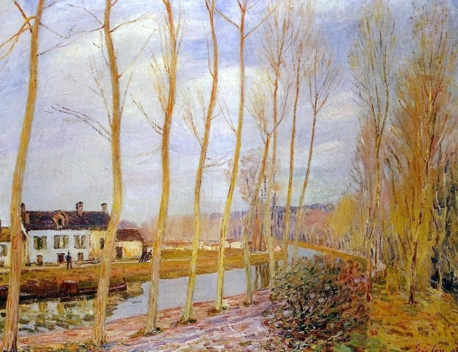 Alfred Sisley The Loing Canal at Moret - 21" x 28" Premium Canvas Print