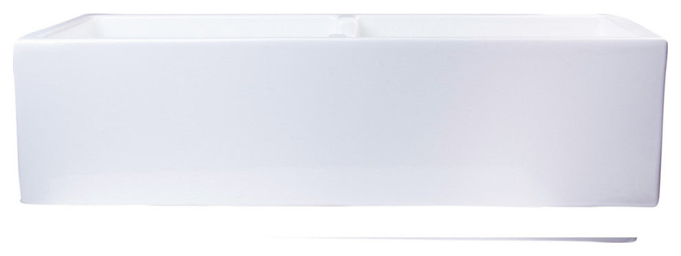 Ab3918-W 39" White Smooth Thick Wall Fireclay Double Bowl Farm Sink