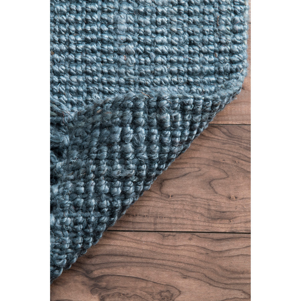 Nuloom Hand Woven Maui Chunky Loop Rug, Blue 8'6"x11'6"