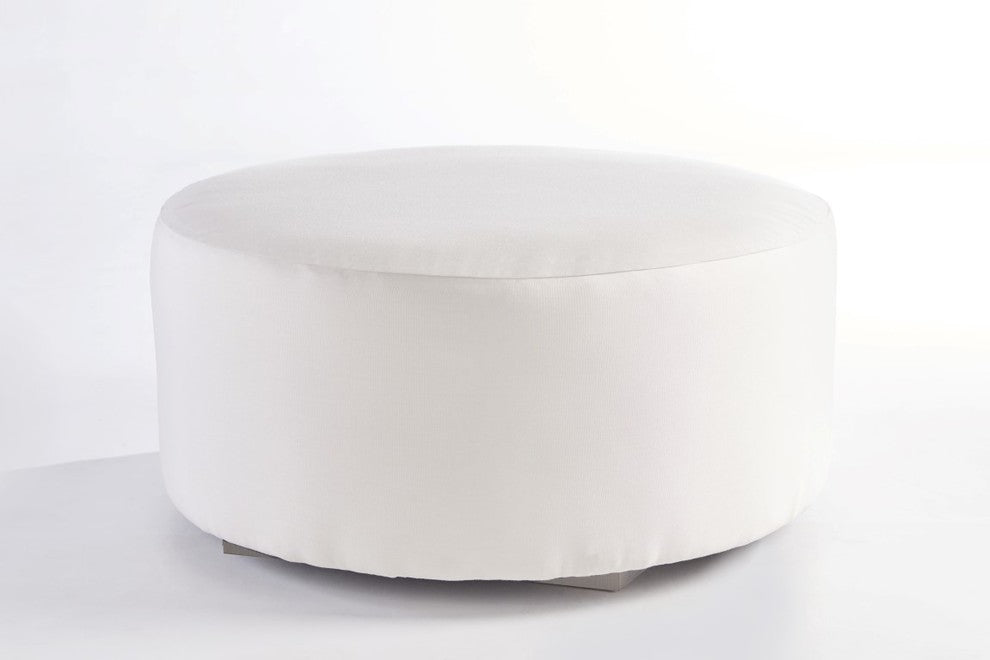 Round Cocktail Ottoman, Canvas