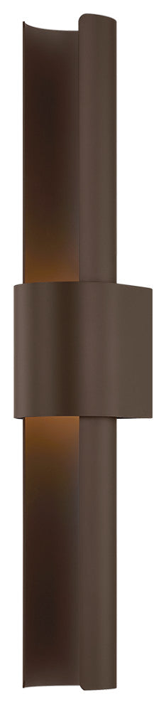 Troy Lighting Ossian Exterior Wall Sconce Bronze, 4.75"Lx4.75"Wx28"H