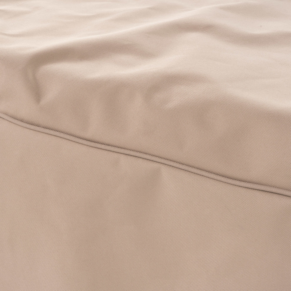 GDF Studio Solana Outdoor Beige Waterproof Fabric Lounge Set Cover, Set of 2