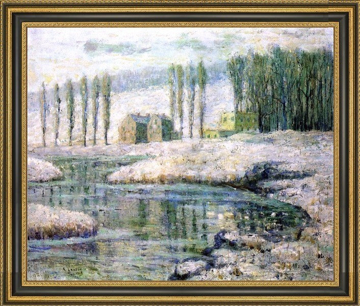 Ernest Lawson Creek in WinterFramed Premium Canvas Print, 16"x20"