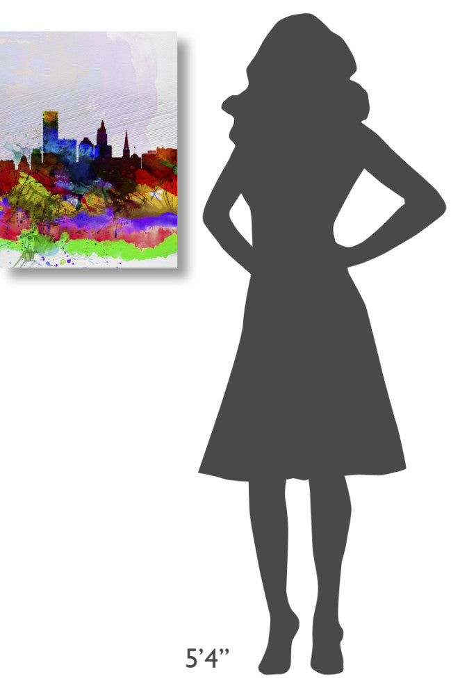 "Providence Watercolor Skyline" Fine Art Print