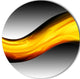 Wave Of Golden Lava, Abstract Digital Art Disc Metal Wall Art, 23"