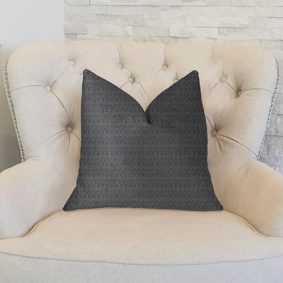 Milan Flare Black and Beige Luxury Throw Pillow, 22"x22"