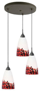 Art Glass 3-Light Multi-Light Pendant, Hiatus Glass, Matte Black