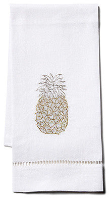 Pineapple Fingertip Towel, White Linen