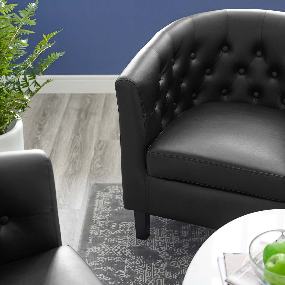 Modway Prospect Vinyl Armchair, Black