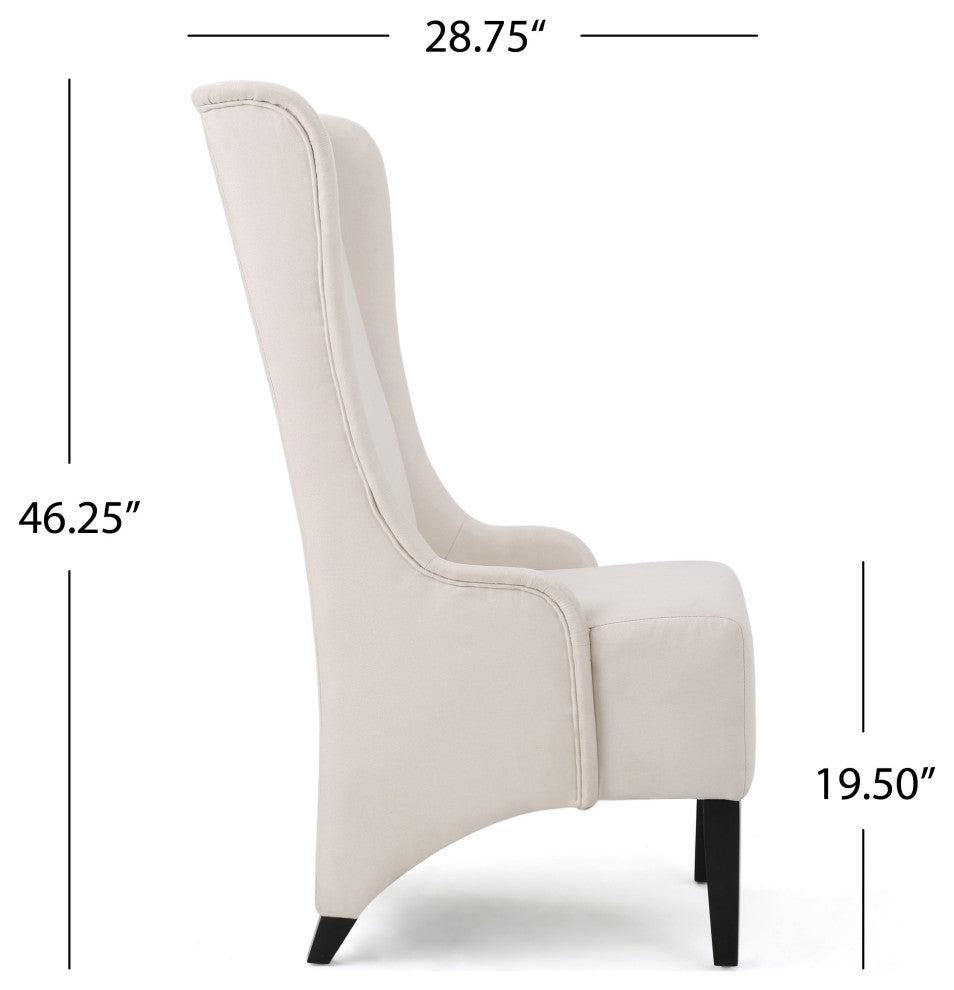 GDF Studio Sheldon Traditional Design High Back Fabric Dining Chair, Beige
