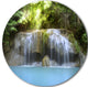 Erawan Waterfall, Photography Round Wall Art, 38"