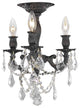 Elegant Rosalia Flush Mount, Dark Bronze Finish With Royal Cut Crystal