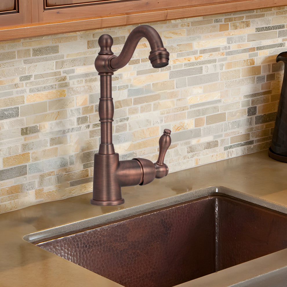 One-Handle Copper Widespread Kitchen Bar Faucet, American Bronze