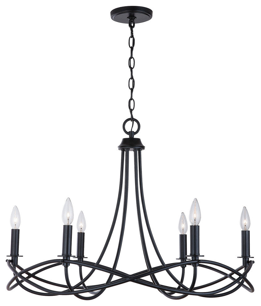 Sonnet 6-Light Chandelier, Matte Black