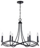 Sonnet 6-Light Chandelier, Matte Black