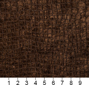 Brown Alligator Print Shiny Woven Velvet Upholstery Fabric By The Yard