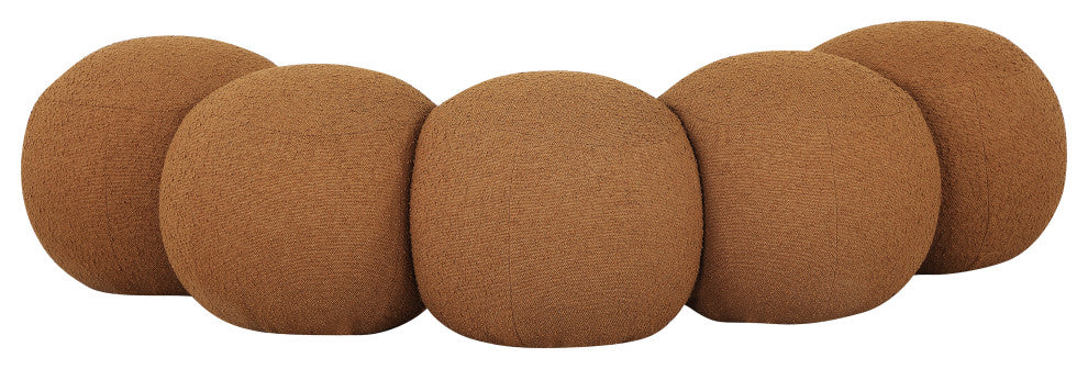 Apollo Upholstered Bench, Saddle, 74.5" W x 38.5" D x 18" H, Boucle Fabric