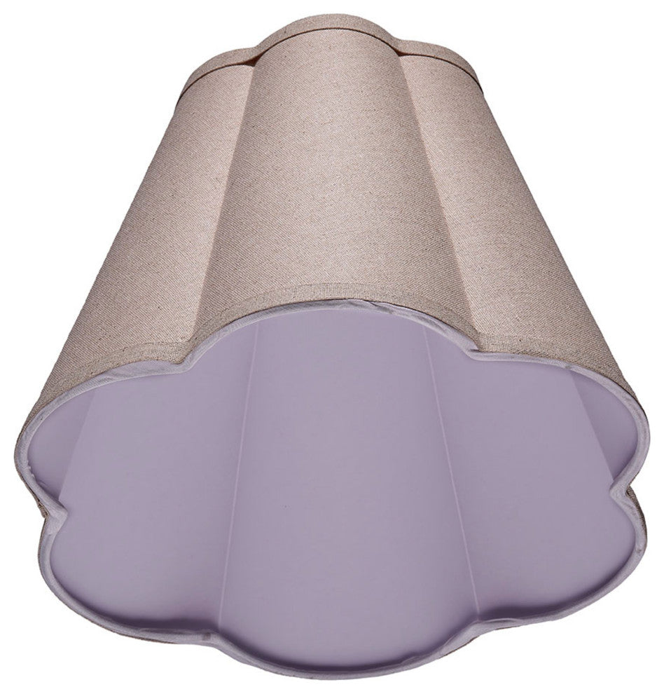Scalloped Lamp Shade, Natural Linen, Small