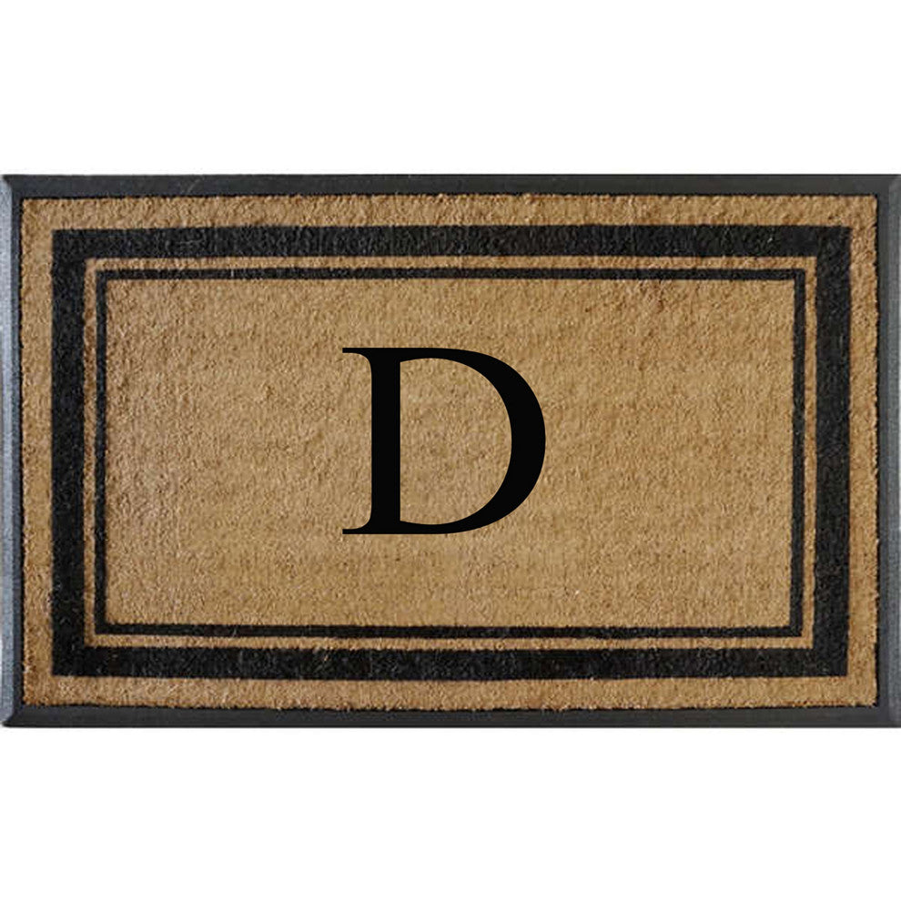 A1HC Markham Border Flocked Extra Large Monogrammed Doormat, 30"X48", D