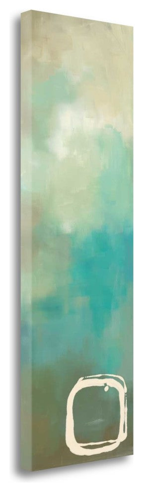 "Retro In Aqua And Khaki I" By Laurie Maitland, Giclee on Gallery Wrap Canvas