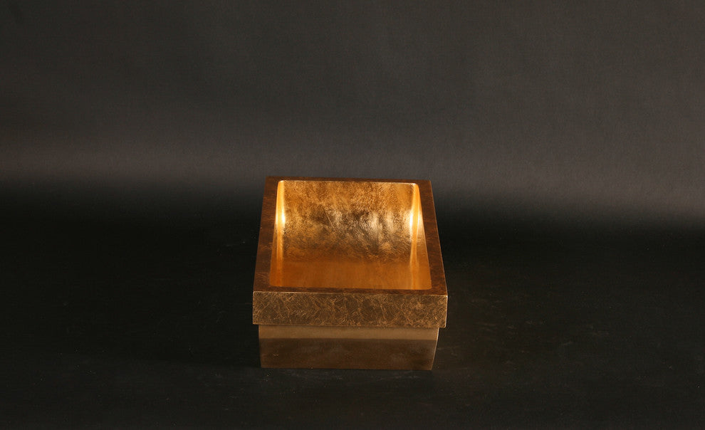 Kosta Luxe Glass Sink, Gold Leaf