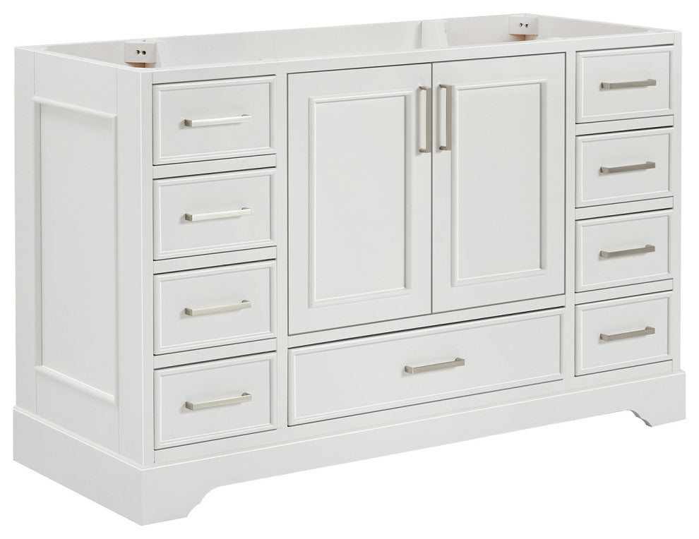 Ariel Stafford 54" Single Sink Bathroom Vanity Base, White