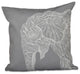 El Elefante Animal Print Pillow, Classic Gray, 26"x26"