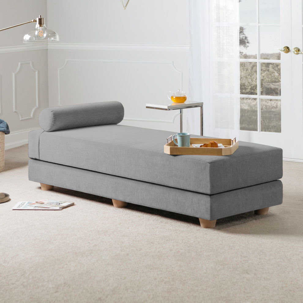 Alon Daybed Queen Size Convertible Sleeper, Grey Chenille