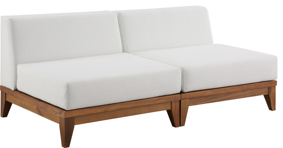 Rio Water Resistant Fabric  Patio 2-Piece Modular Sofa, Off White