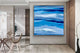 60x60" Silent sky Original Modern Painting Blue abstract art Minimal