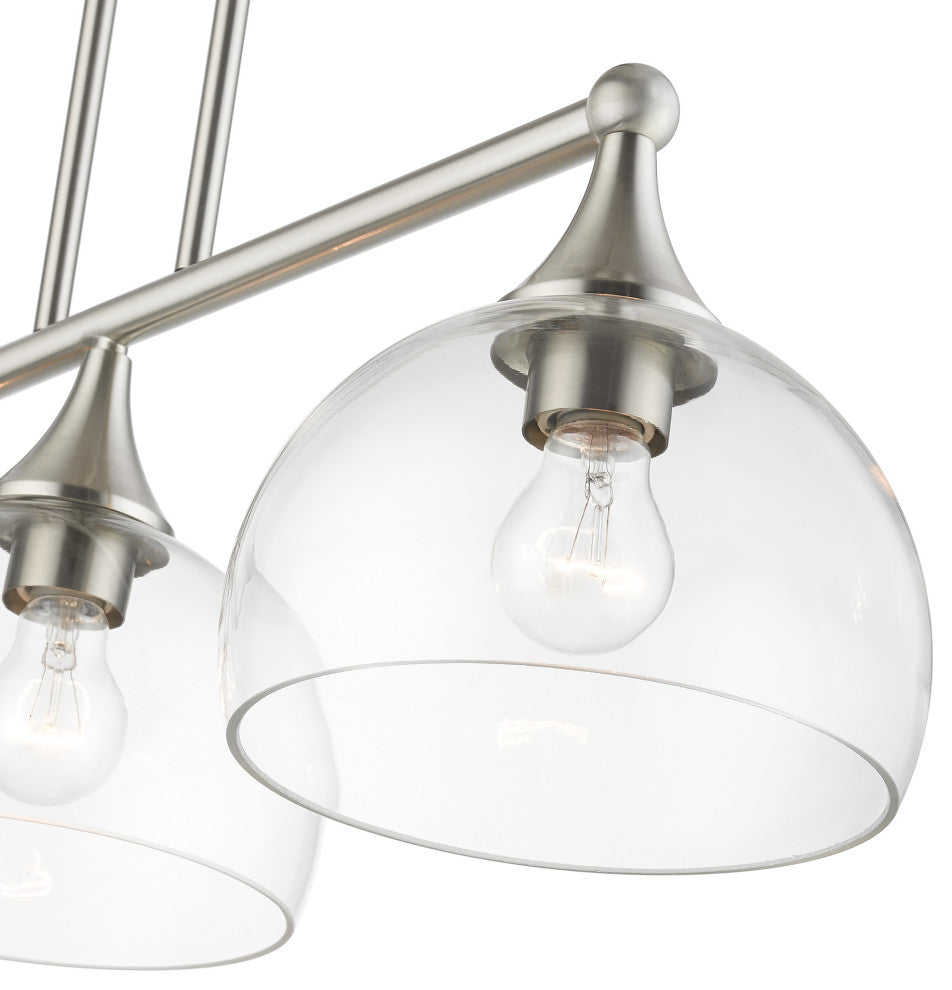 3 Light Brushed Nickel Linear Chandelier